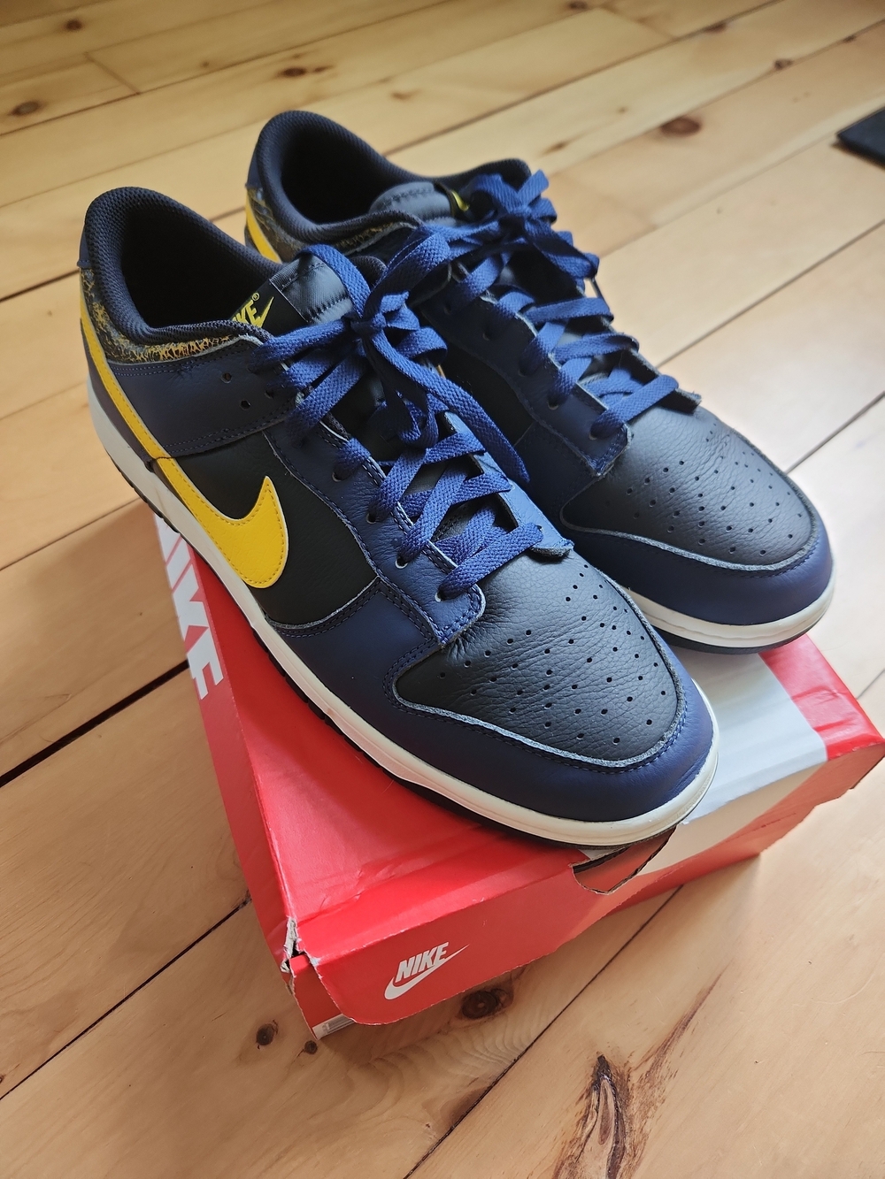 Size 14 - Nike Dunk Low Vintage Michigan With Box